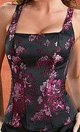 Corset with bold passion flower print